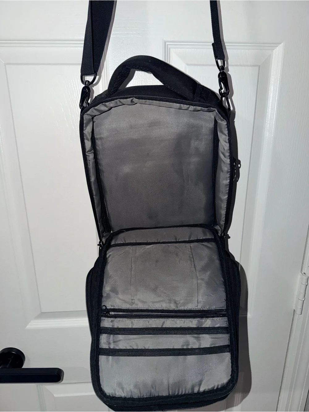 FUL Black Tech Messenger Bag Tablet Crossbody Shoulder Sling Travel Organizer